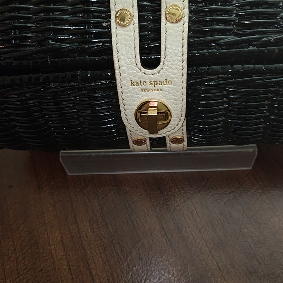 Kate Spade Wicker Clutch In Black - Picture 2 of 9